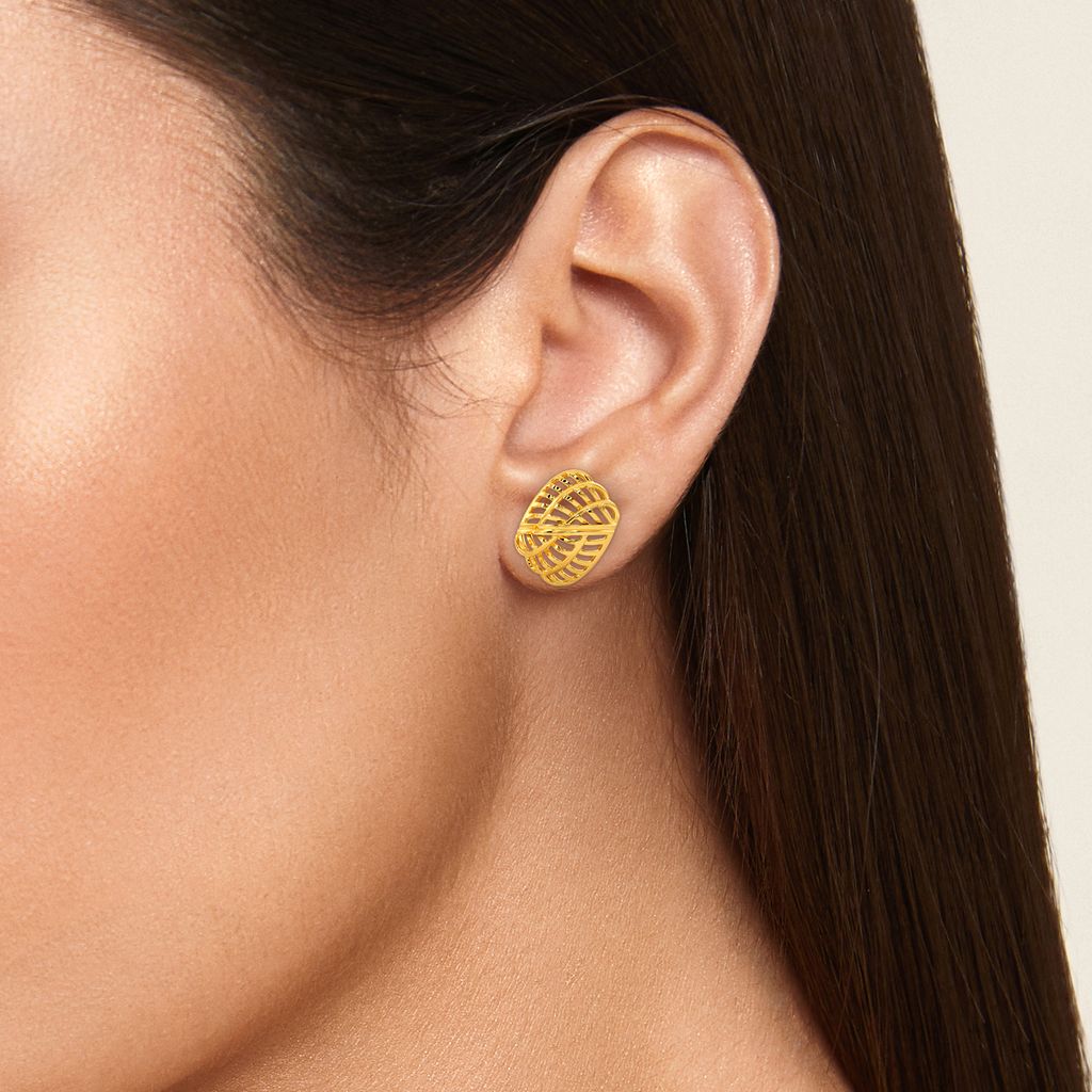Petal Puff Play Gold Earrings