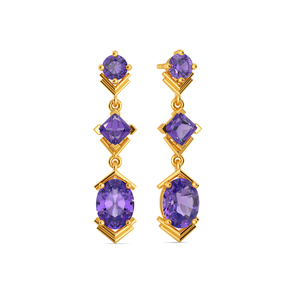 Amethyst Aura Gemstone Earrings