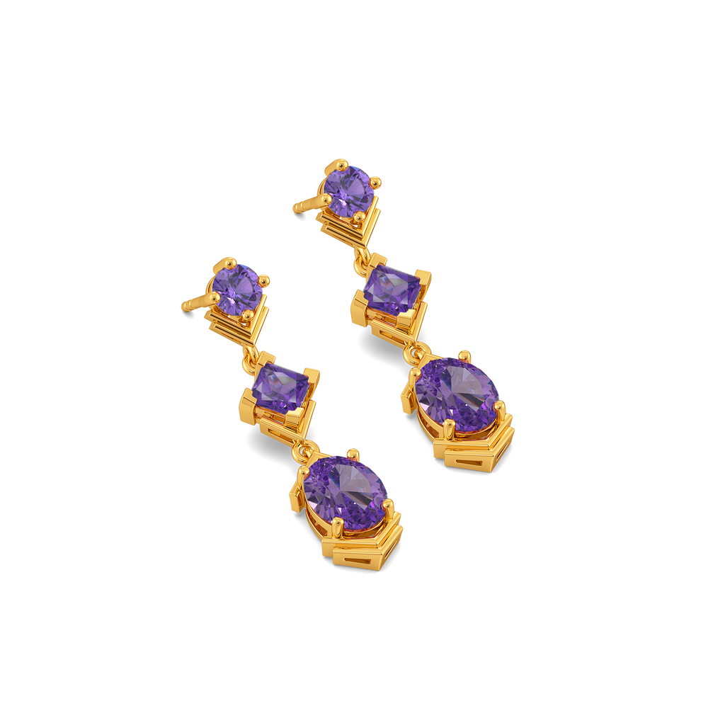 Amethyst Aura Gemstone Earrings
