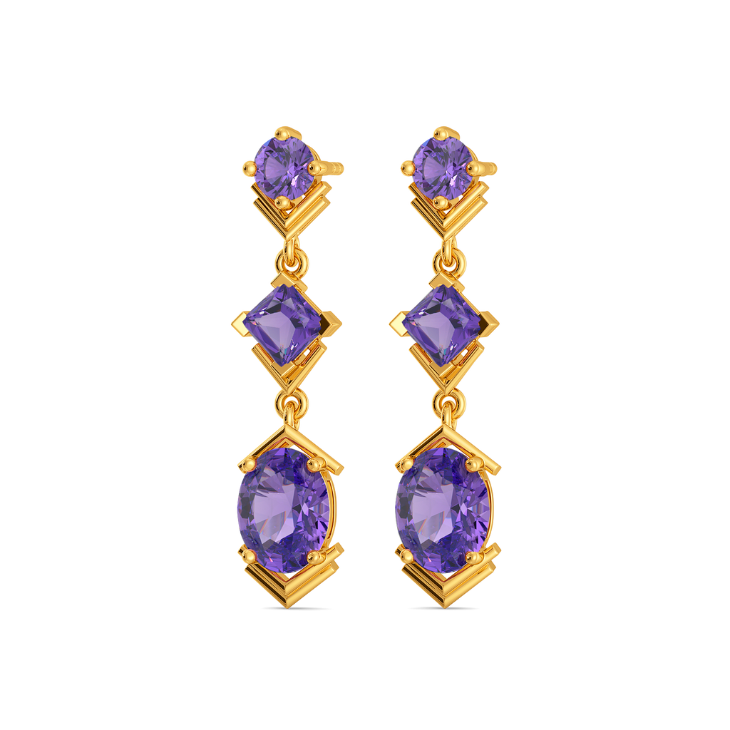 Amethyst Aura Gemstone Earrings