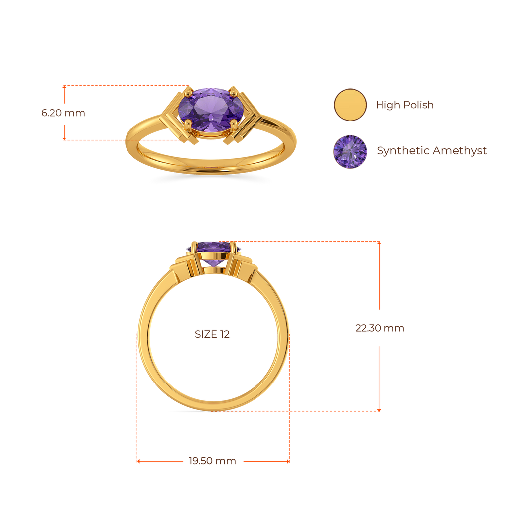 Amethyst Aura Gemstone Rings image