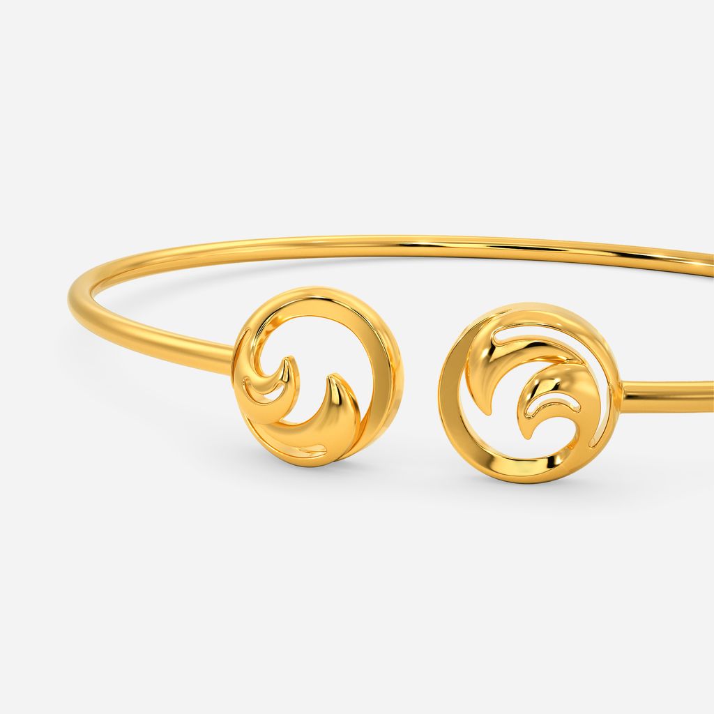 Much-Like-Waves Gold Bangles