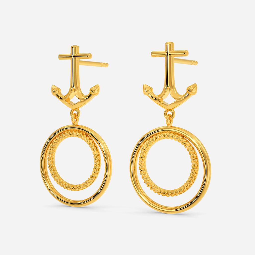 Anchor Deep Gold Earrings