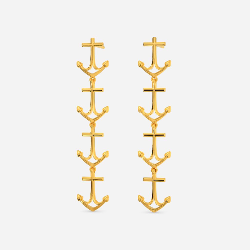 Whimsical Anchor Gold Earrings