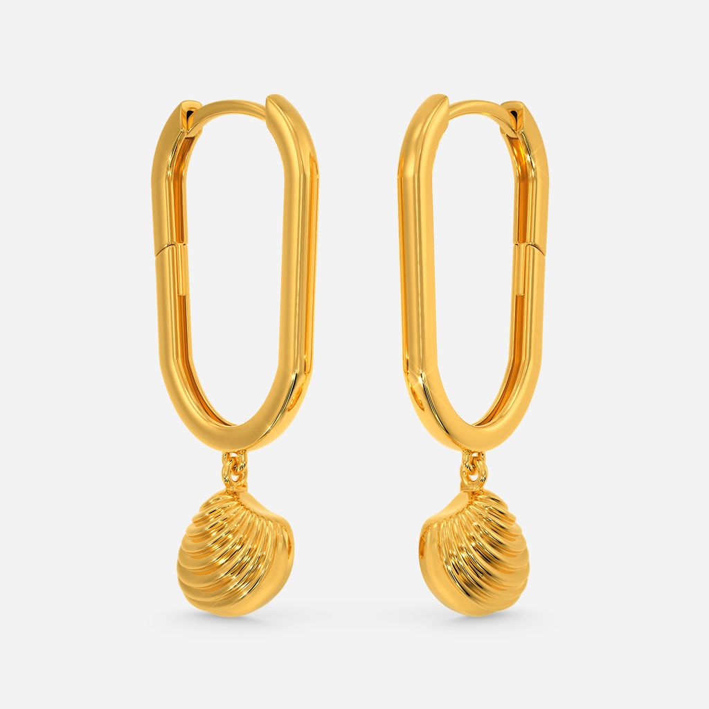 Classy Shells Gold Earrings