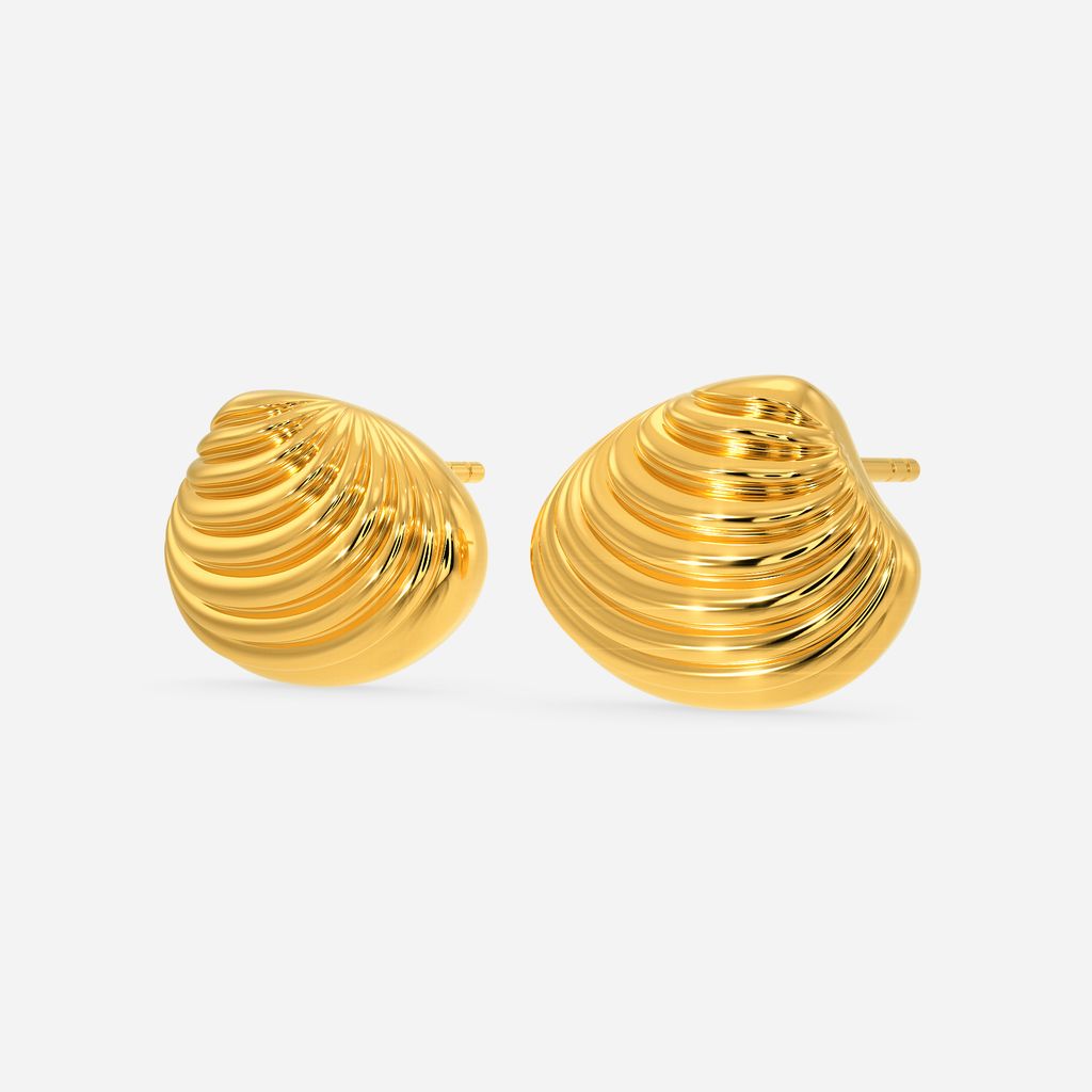 Classy Shells Gold Earrings