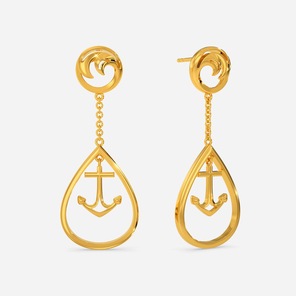 Exquisite Waves Gold Earrings
