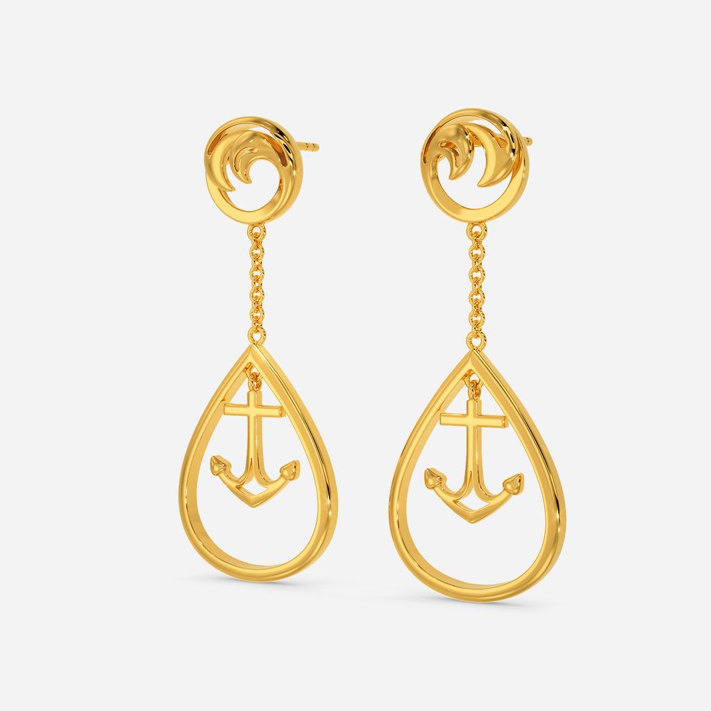 Exquisite Waves Gold Earrings