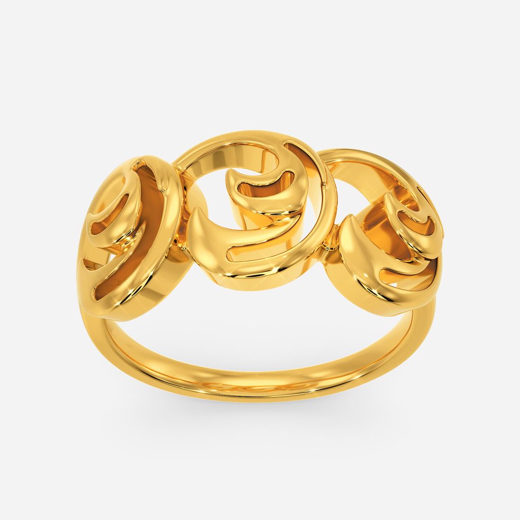 Exquisite Waves Gold Rings alternate view 3
