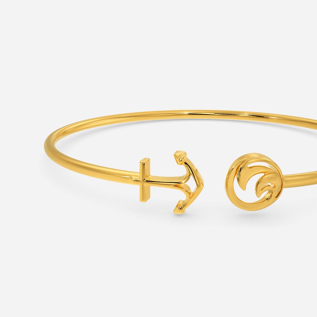 Exquisite Waves Gold Bangles