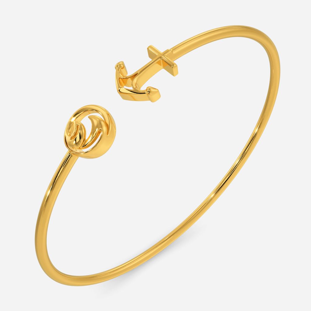 Exquisite Waves Gold Bangles