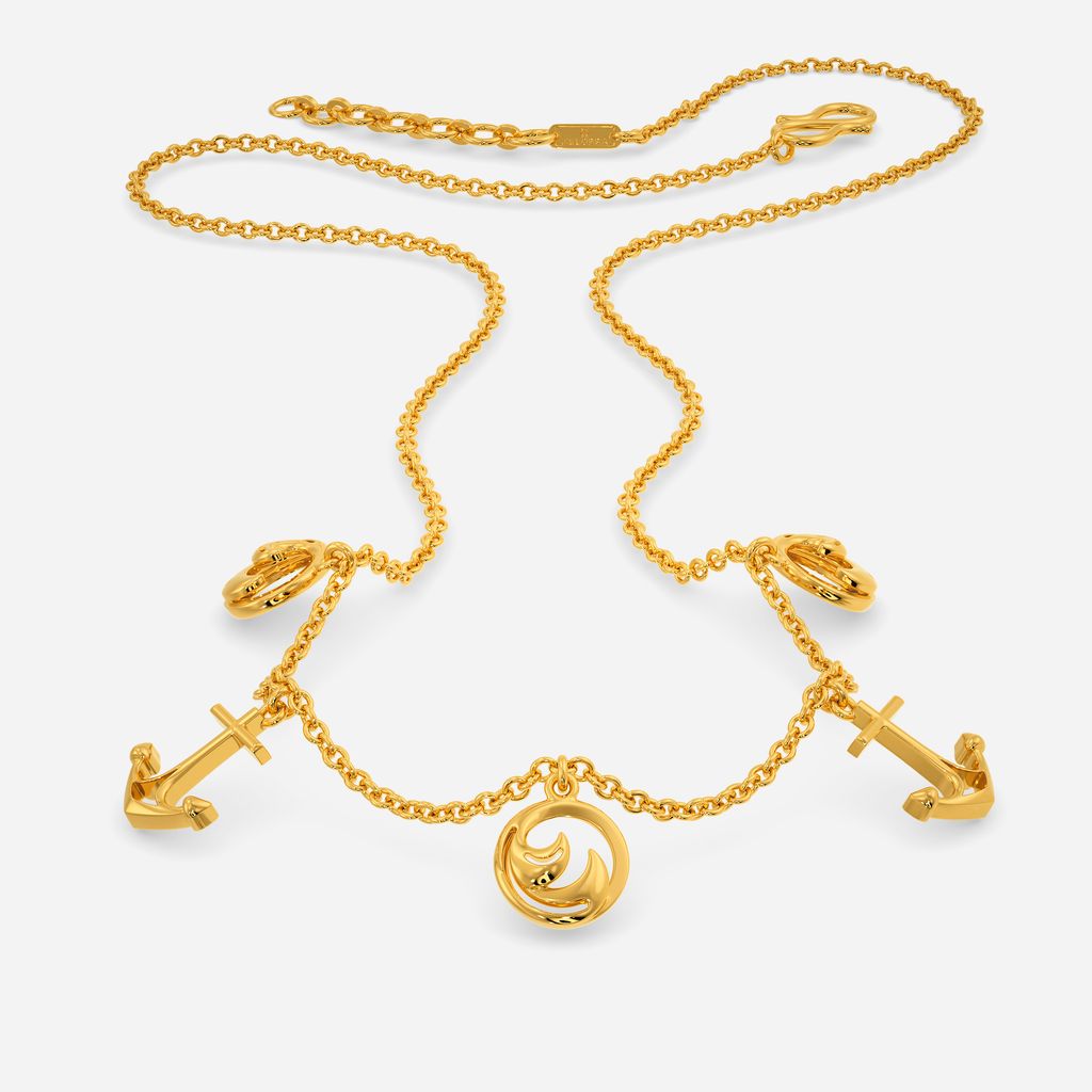 Exquisite Waves Gold Necklaces