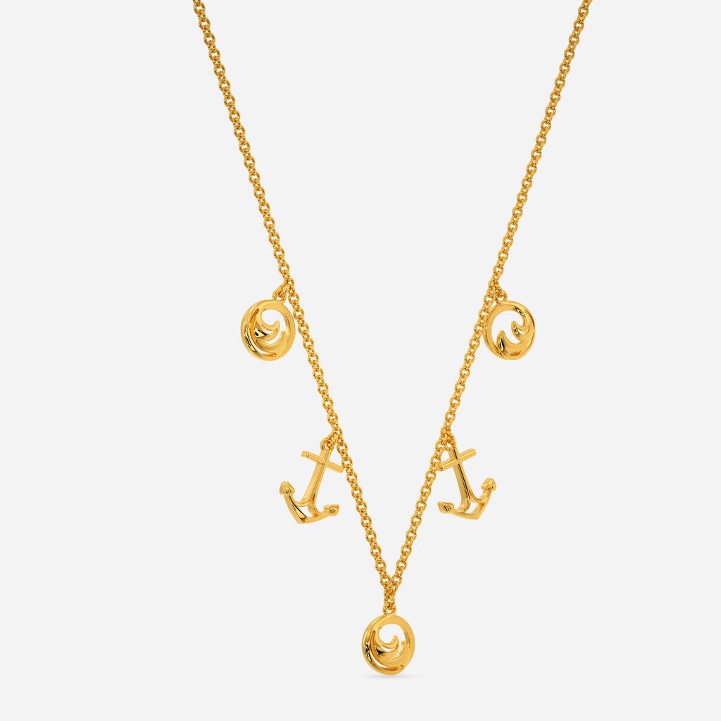 Exquisite Waves Gold Necklaces