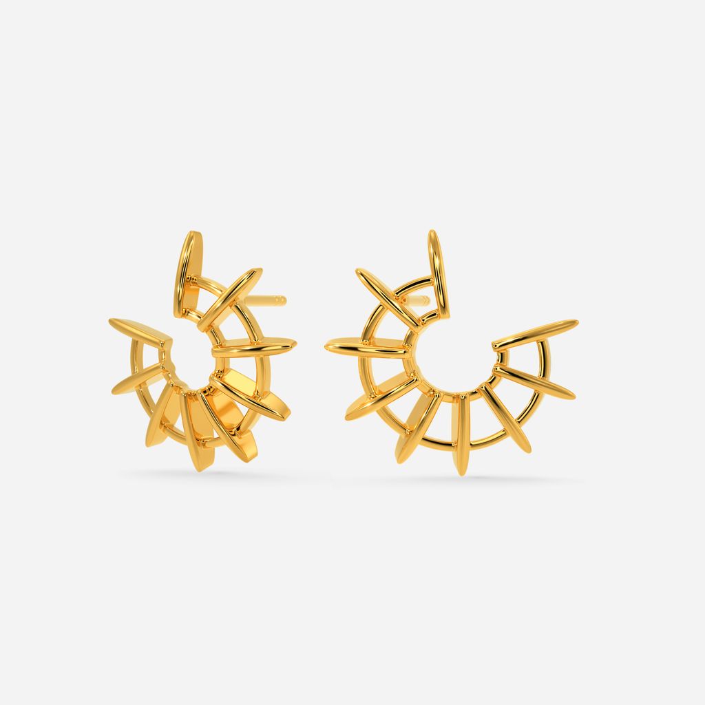 Exuberant Wheels Gold Earrings