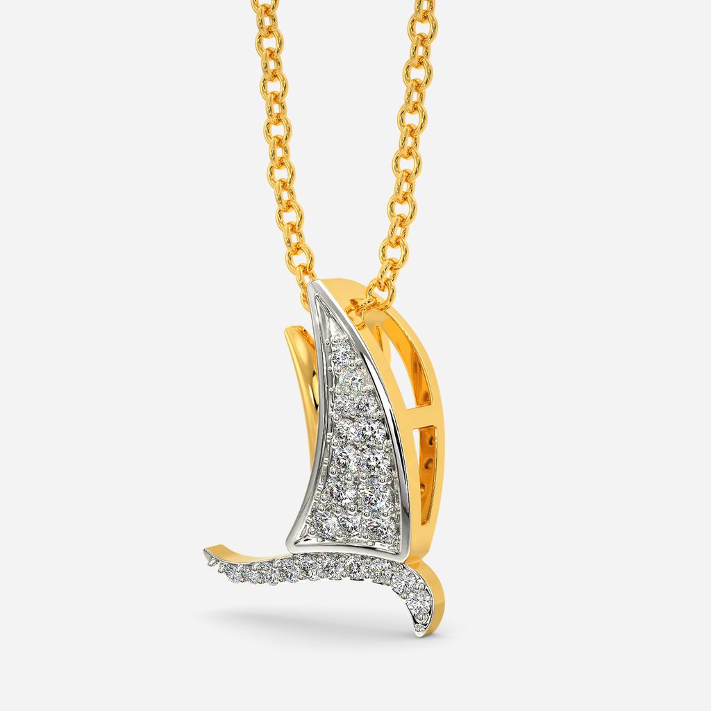 Nonchalant Wave Diamond Pendants