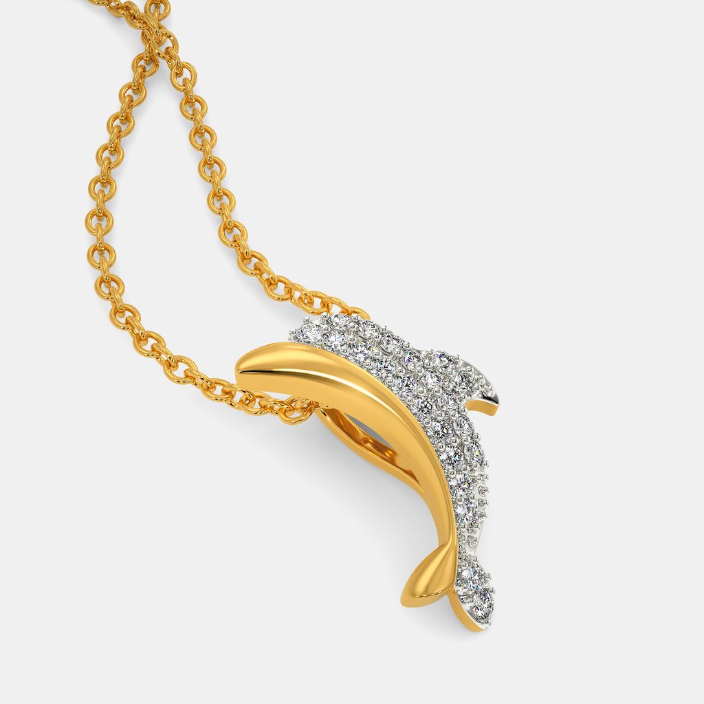 Dolphin's Swing Diamond Pendants