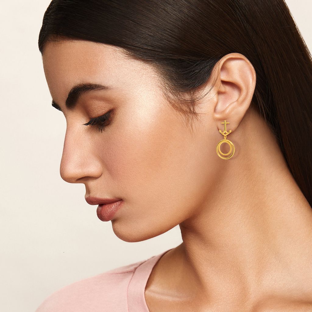 Anchor Deep Gold Earrings