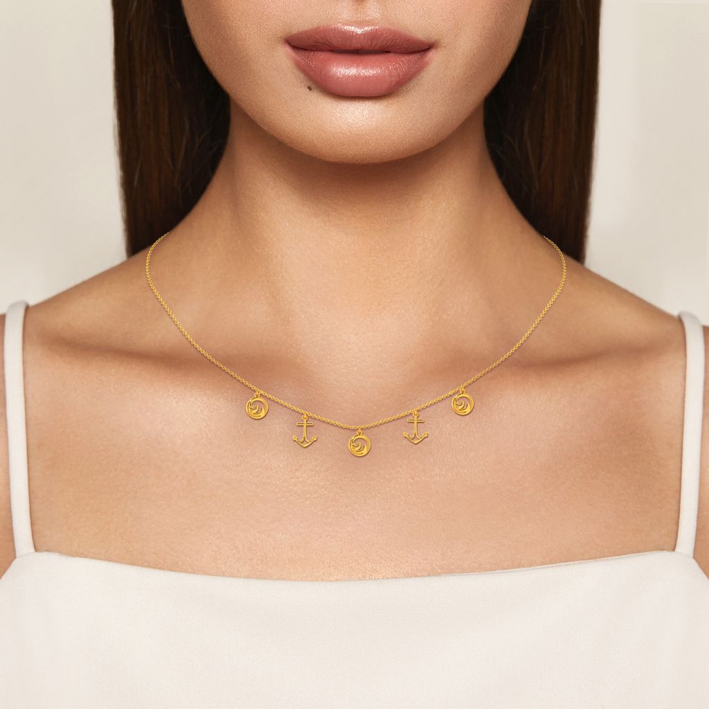 Exquisite Waves Gold Necklaces