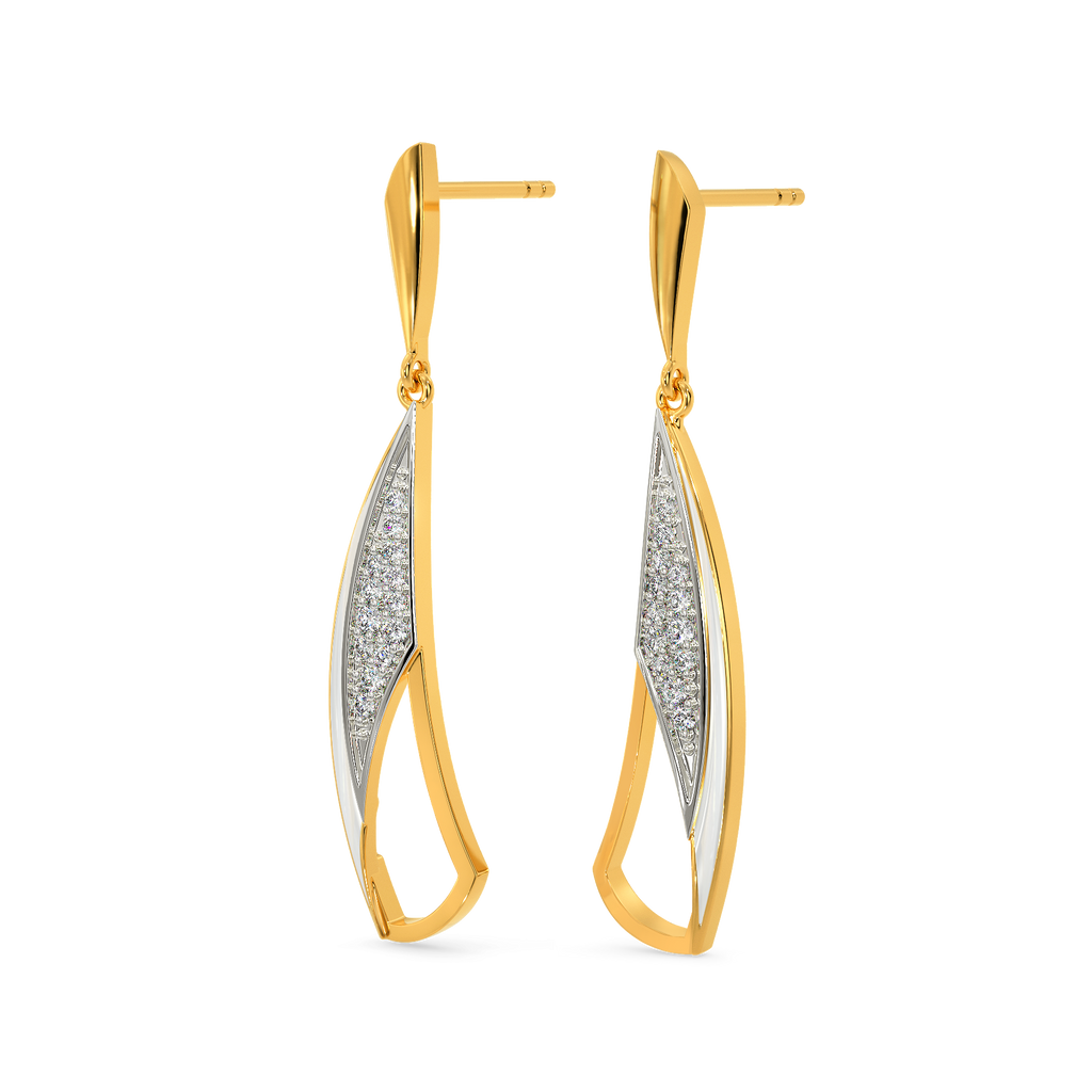White Edged Diamond Earrings