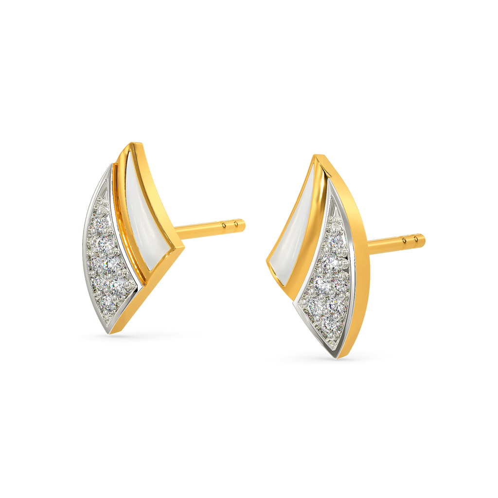 White Edged Diamond Earrings