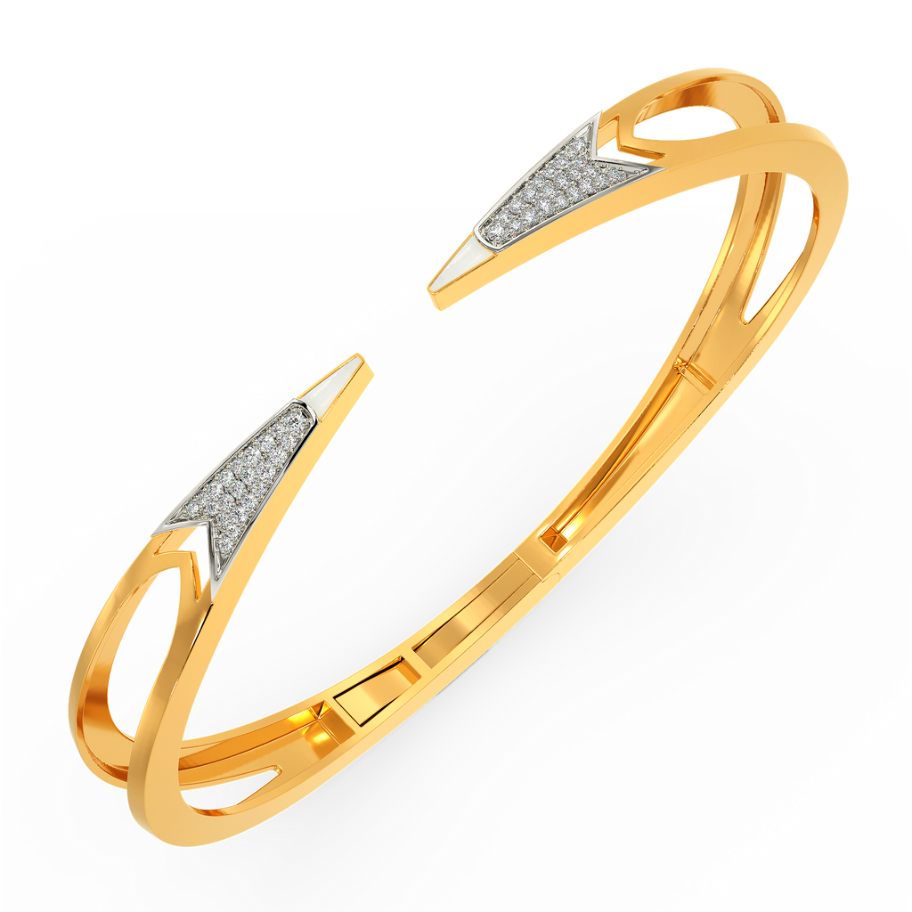 Bold In White Diamond Bangles