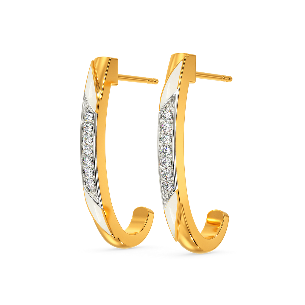 Powered By White Diamond Earrings