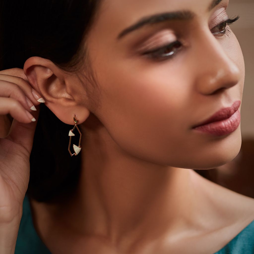 The Polygon Ruse Gold Earrings