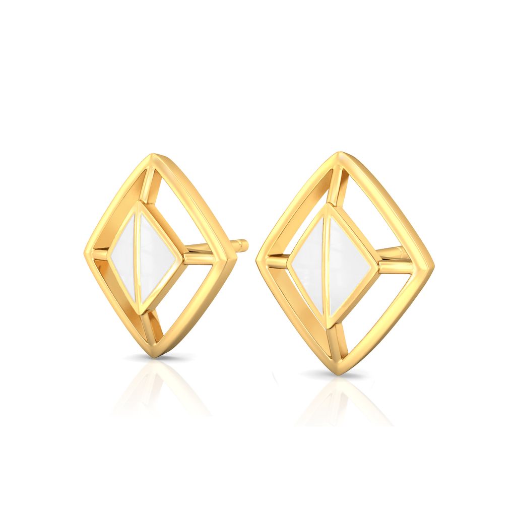 White Swan Gold Earrings