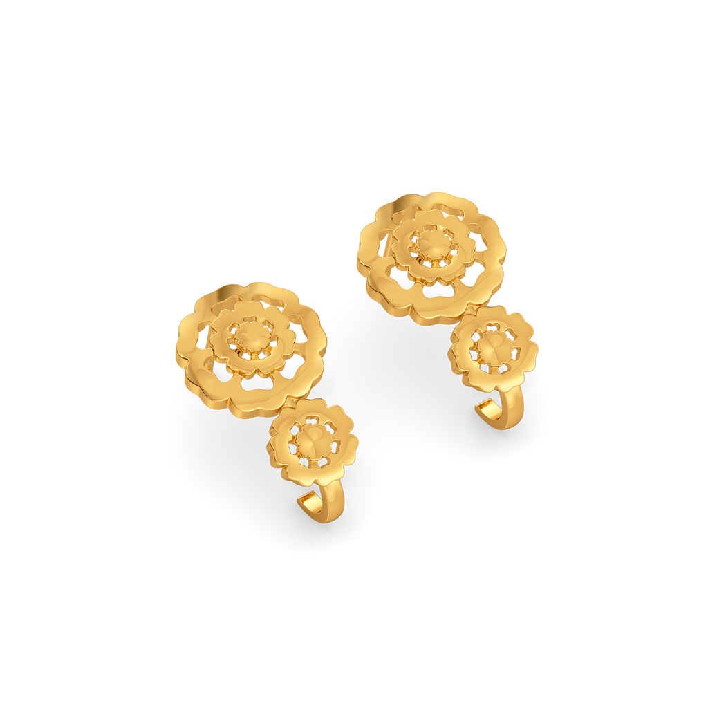 Layered in Bloom Gold Earrings