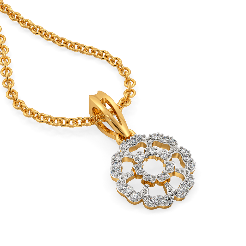 Floral Mode Diamond Pendants