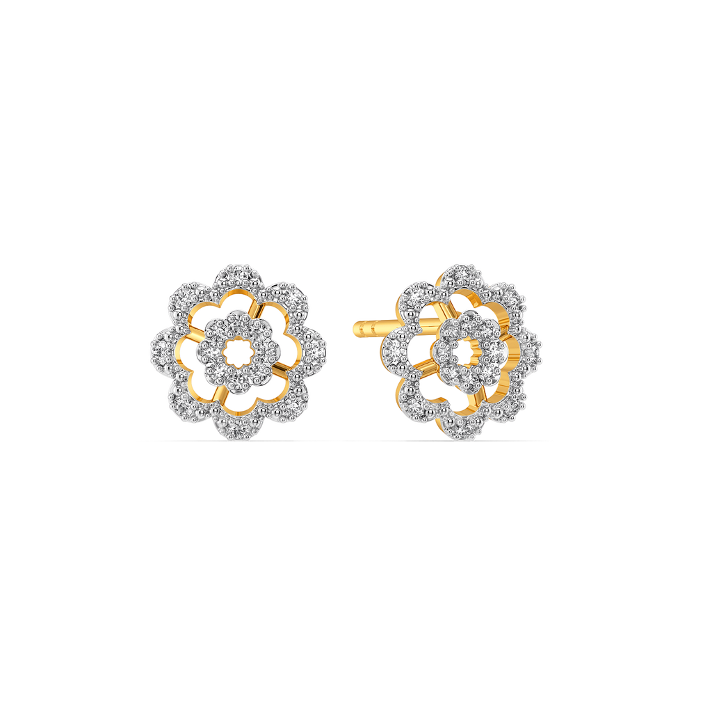 Floral Mode Diamond Earrings