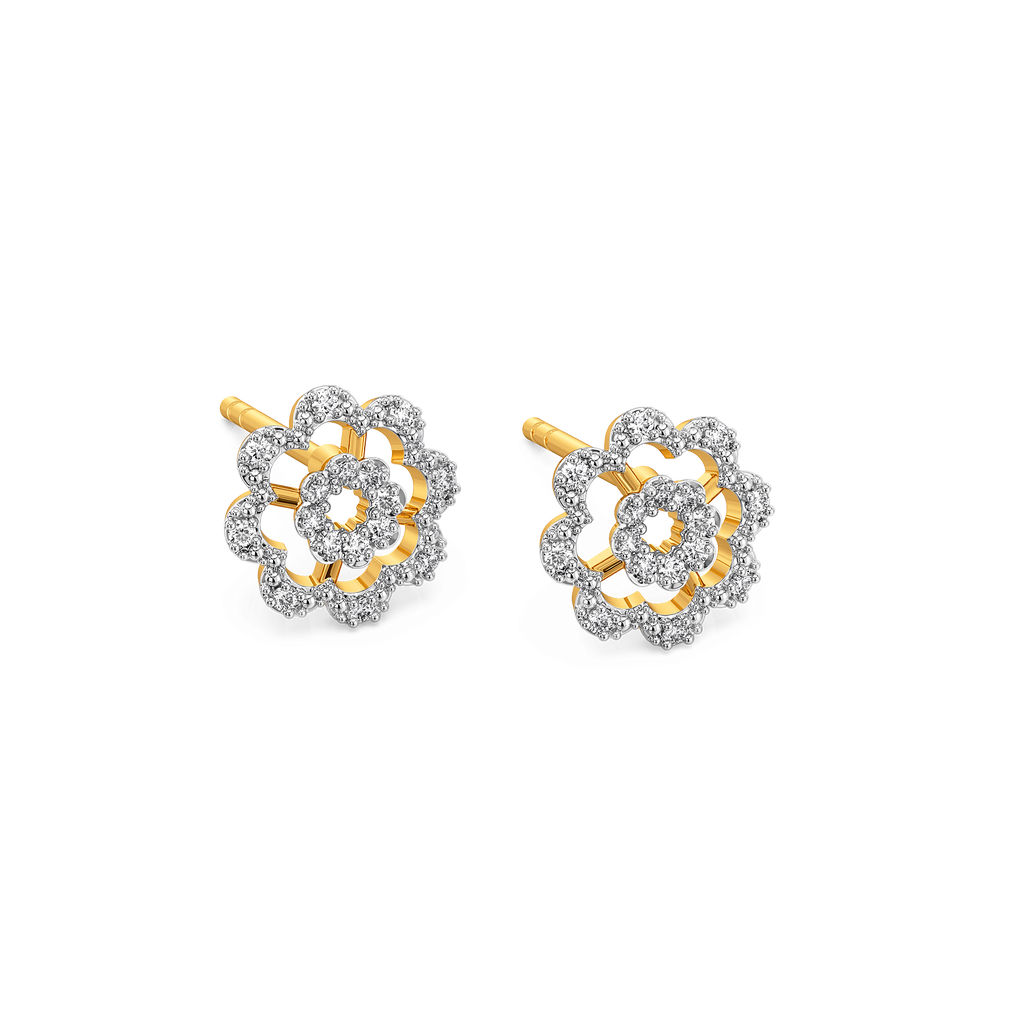 Floral Mode Diamond Earrings