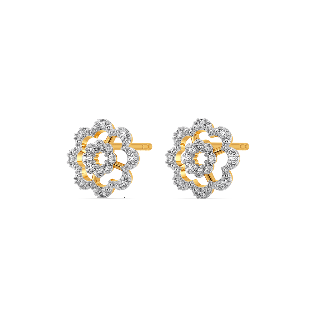 Floral Mode Diamond Earrings