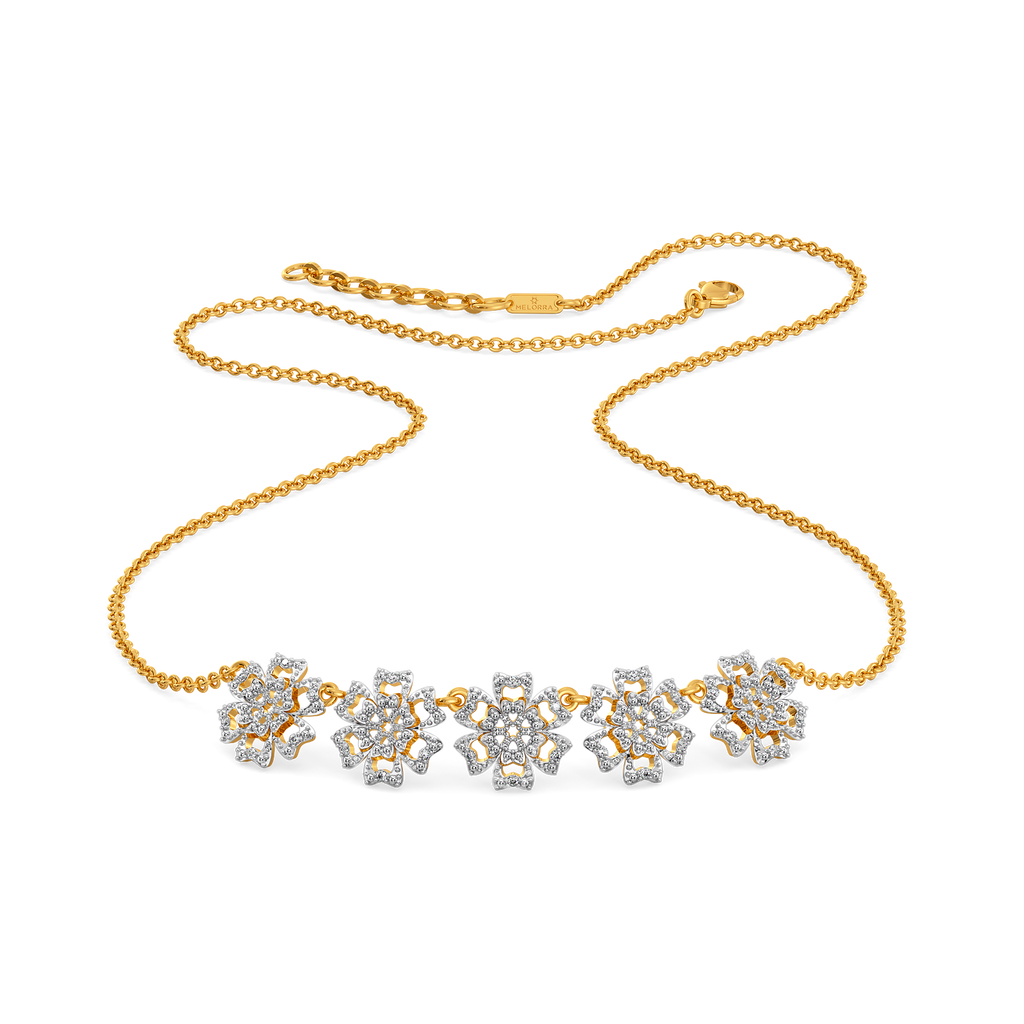 Spring Script Diamond Necklaces