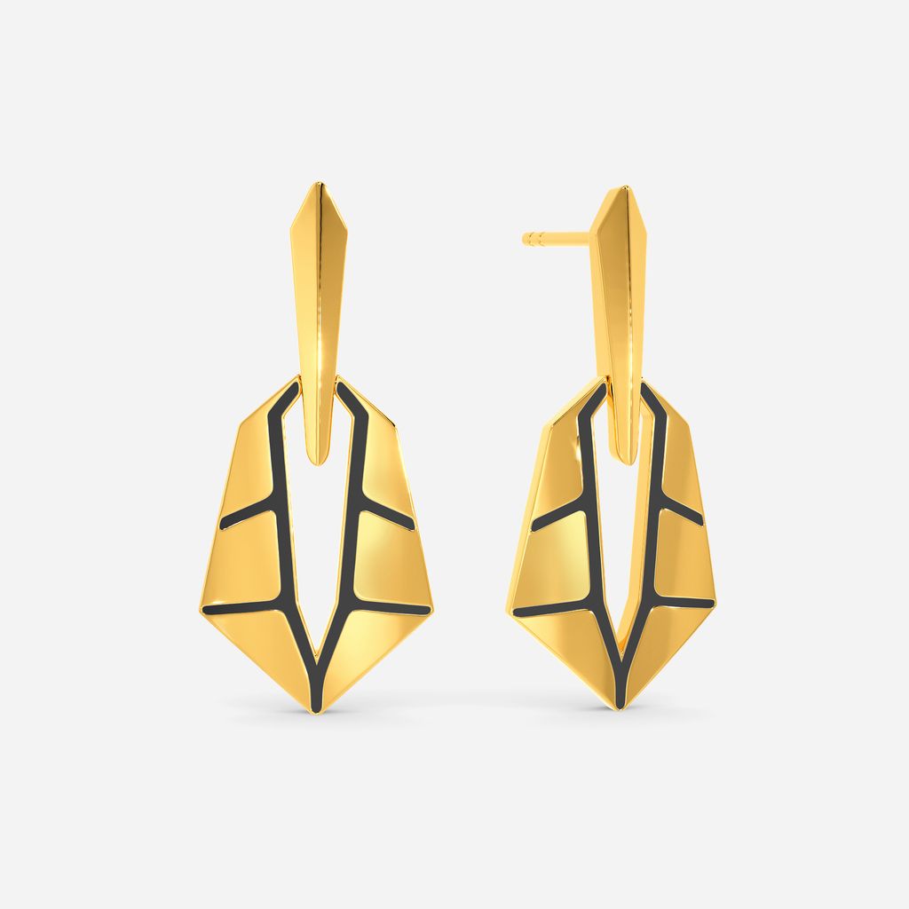 Heart Of A Warrioress Gold Earrings