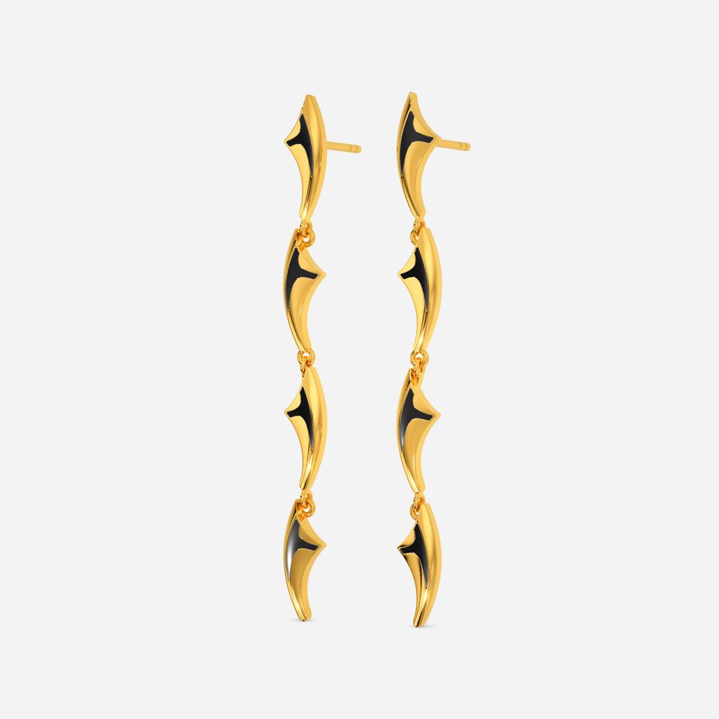 Crown N Swords Gold Earrings
