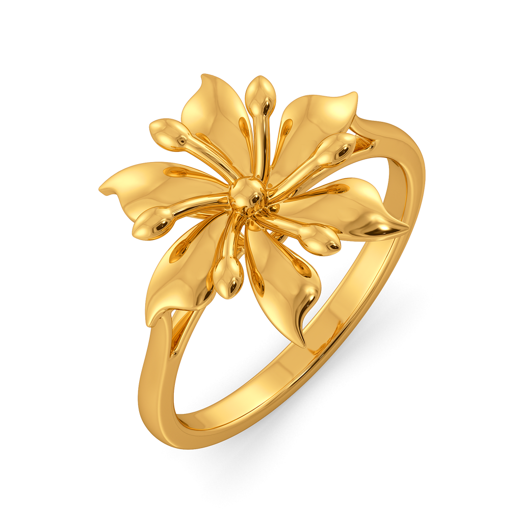 Whimsical Florals Gold Rings