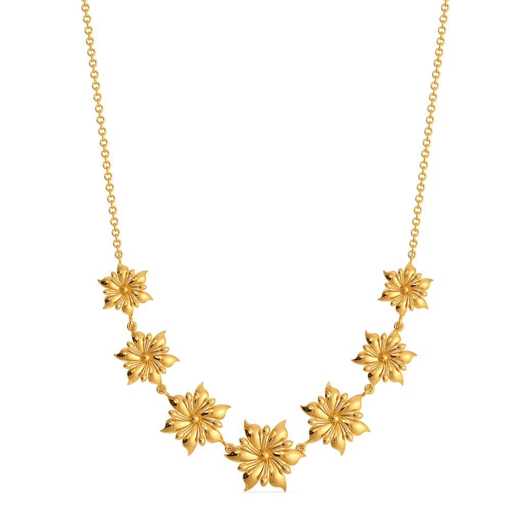 Whimsical Florals Gold Necklaces