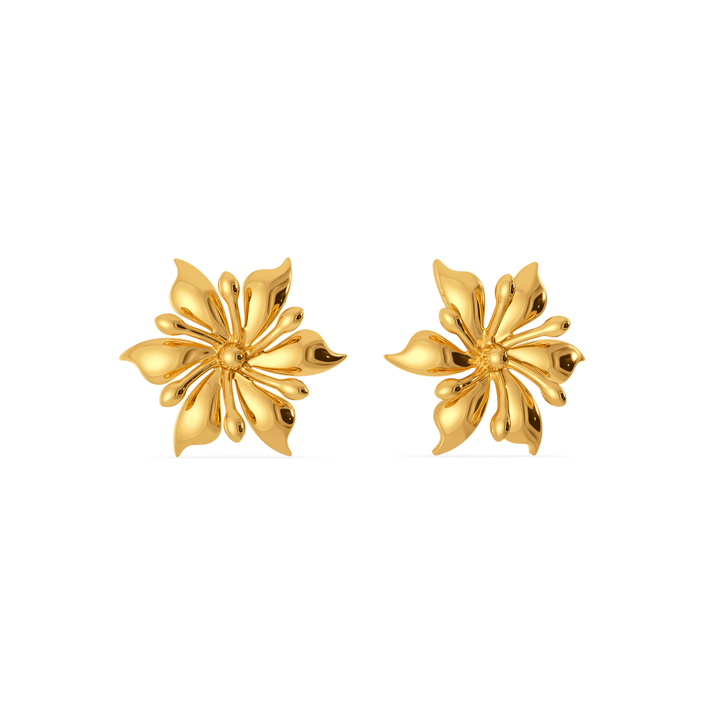 Whimsical Florals Gold Earrings