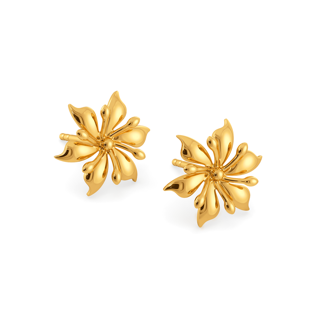Whimsical Florals Gold Earrings