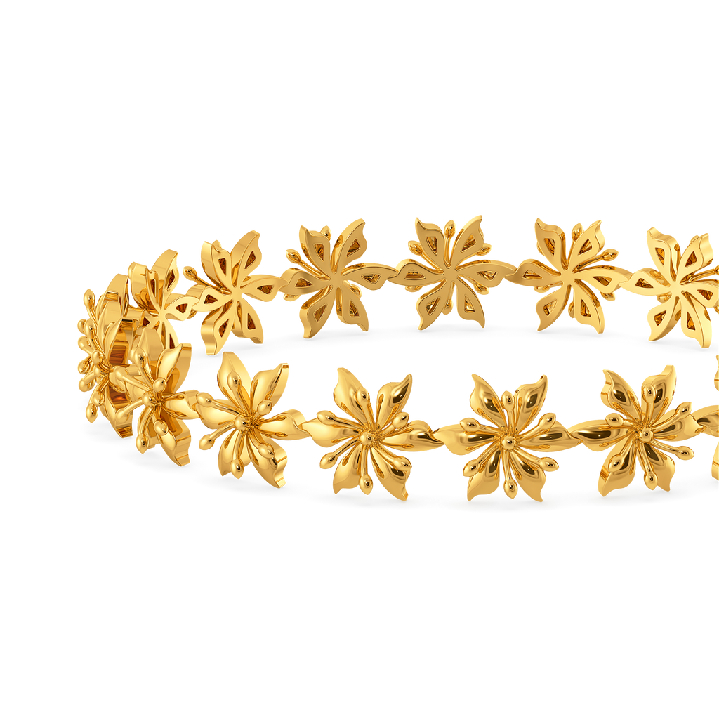 Whimsical Florals Gold Bangles
