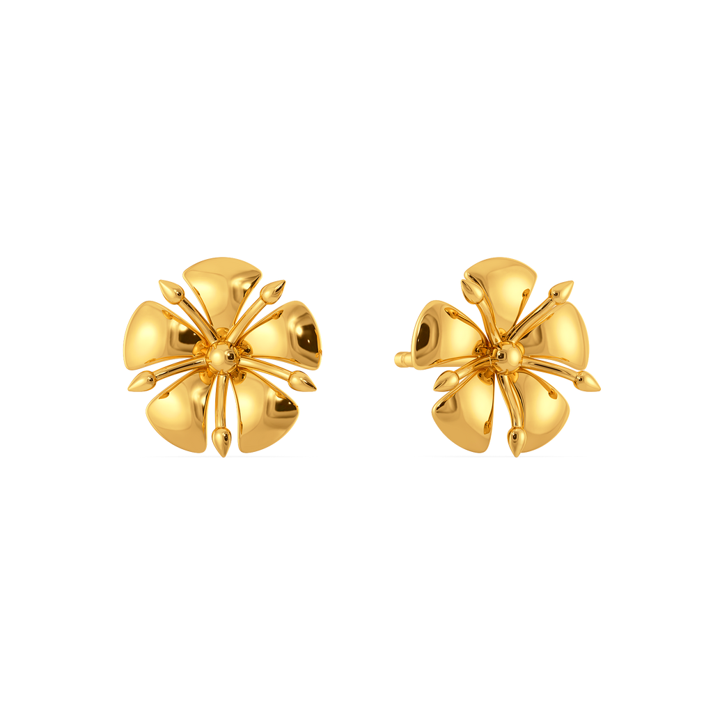 Between Blossoms Gold Earrings