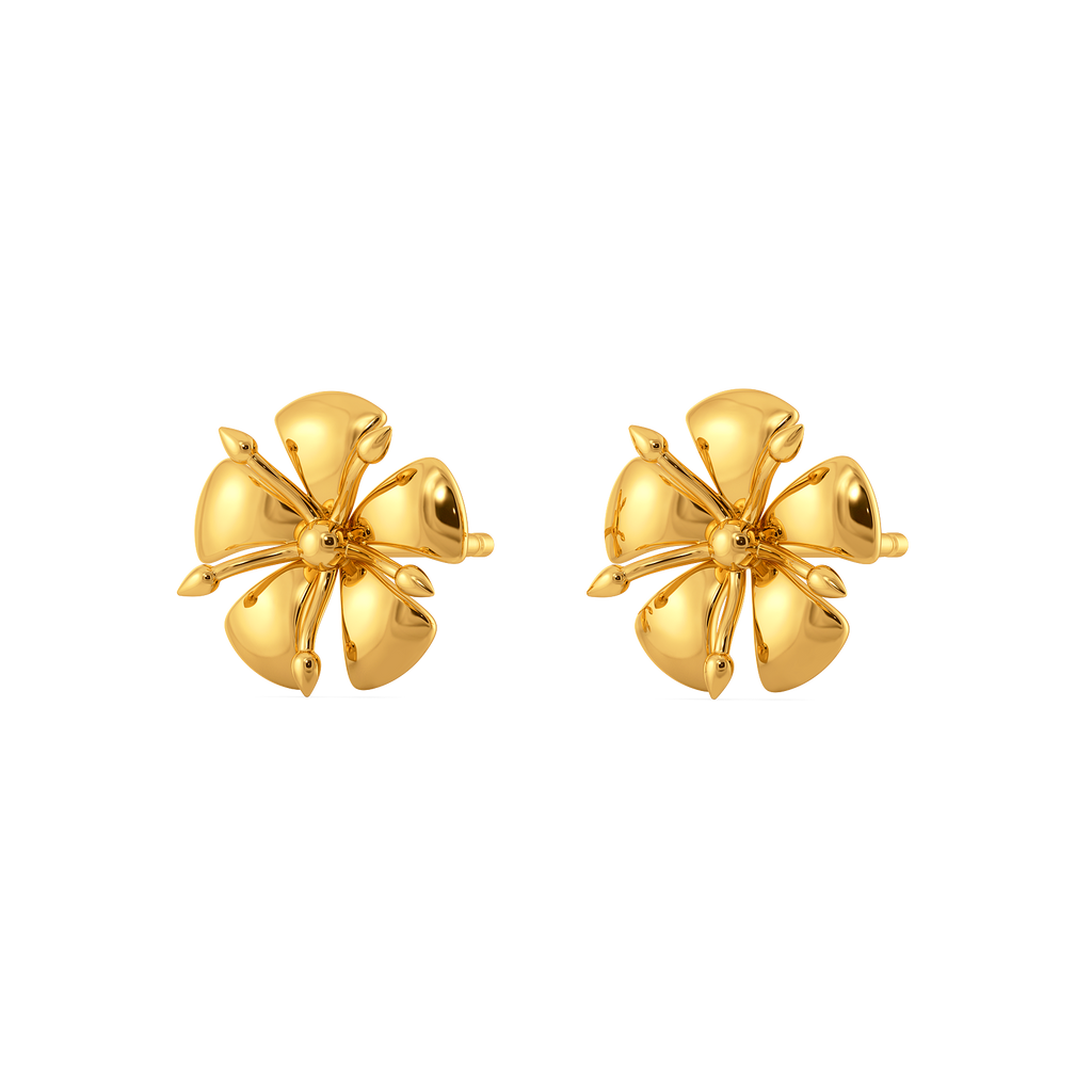 Between Blossoms Gold Earrings