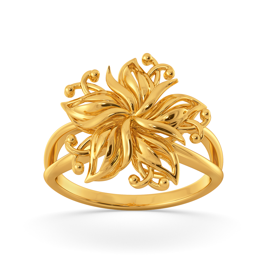 Wallpaper Blooms Gold Rings