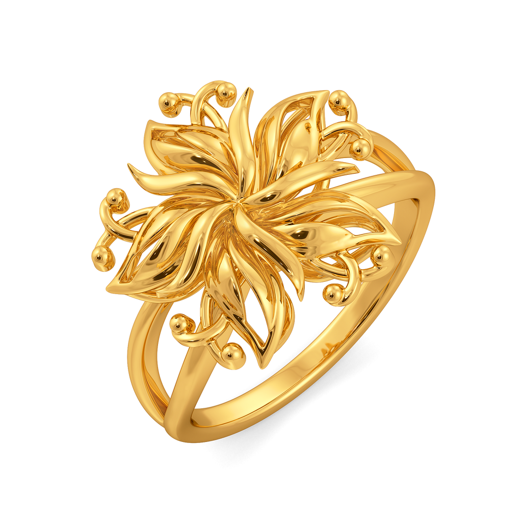 Wallpaper Blooms Gold Rings