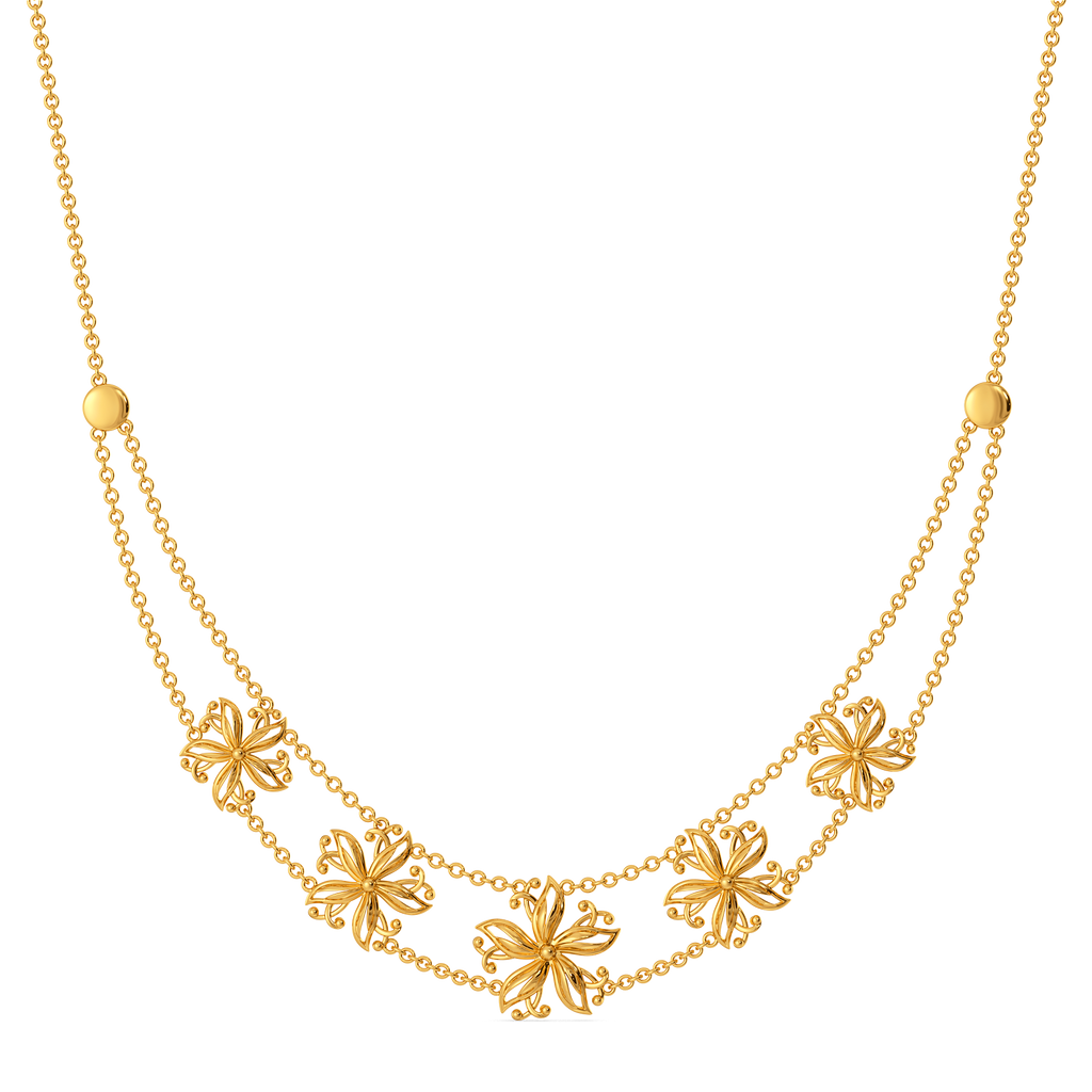 Wallpaper Blooms Gold Necklaces