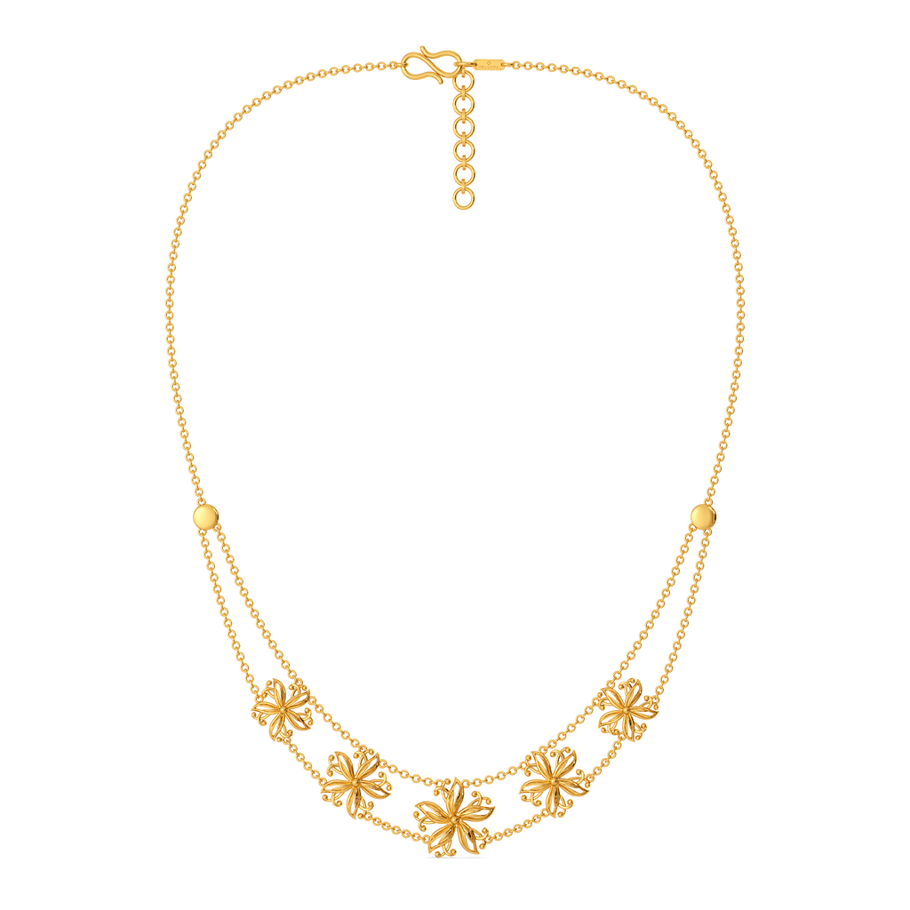 Wallpaper Blooms Gold Necklaces