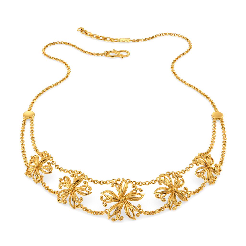 Wallpaper Blooms Gold Necklaces