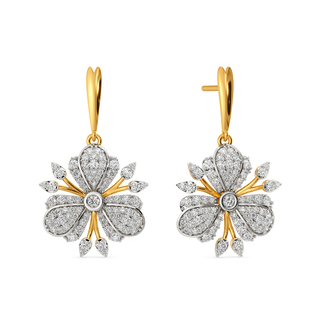 Intricate Botanicals Diamond Earrings
