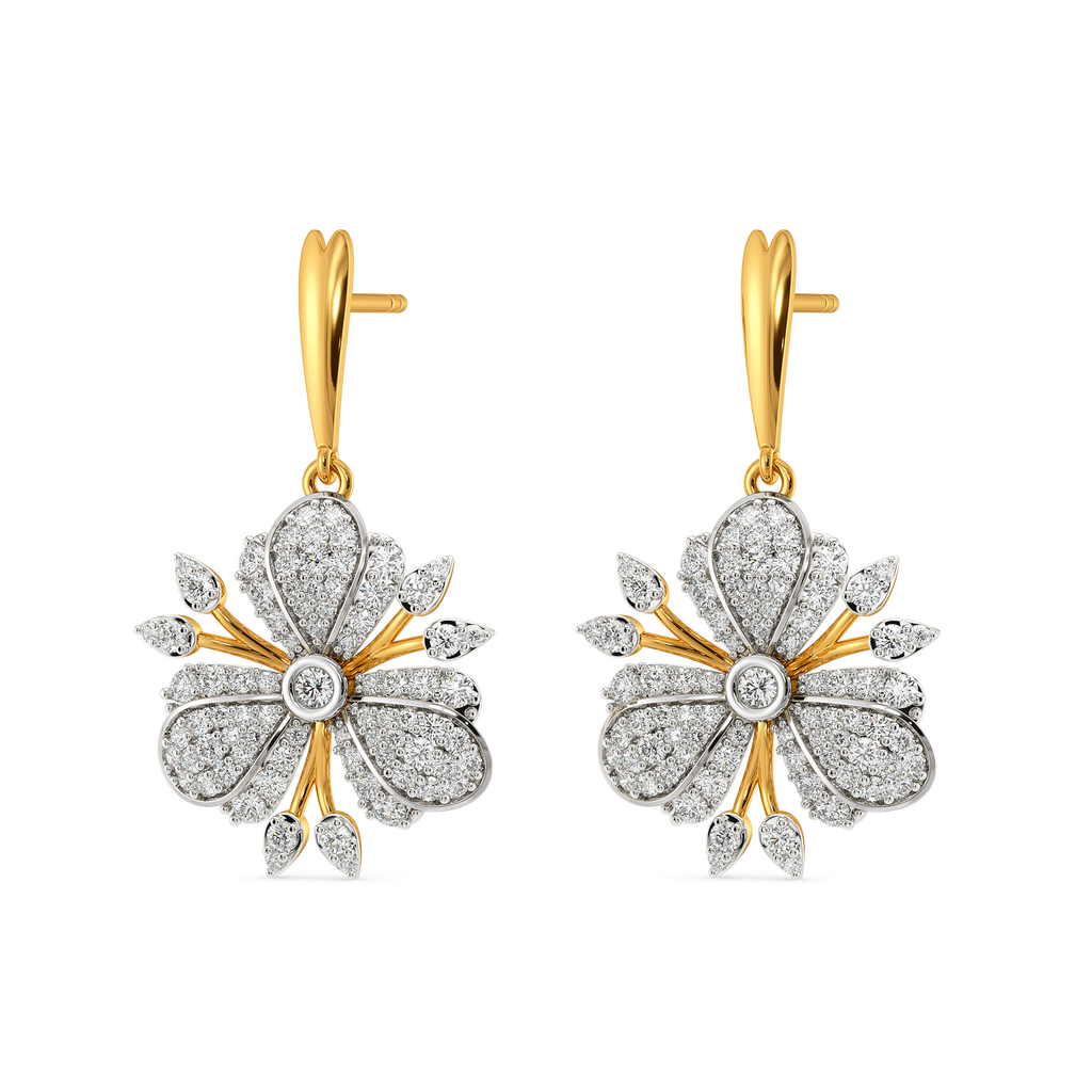 Intricate Botanicals Diamond Earrings